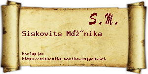 Siskovits Mónika névjegykártya