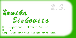 monika siskovits business card