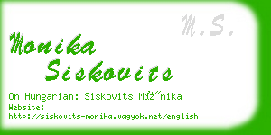 monika siskovits business card